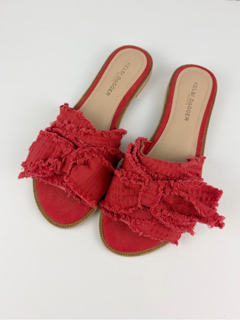 Kelsi Dagger Brooklyn Anthropologie Revere Red Bow Slide Sandals 8